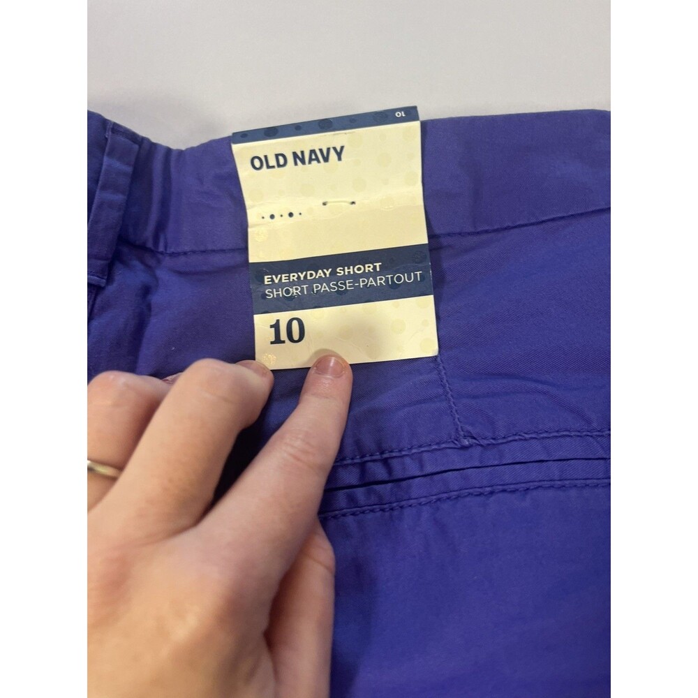 Old Navy Everyday Shorts Women's 10 Purple Flat Front High Rise Pockets NEW! - Picture 10 of 10